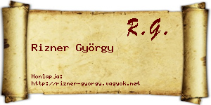 Rizner György névjegykártya